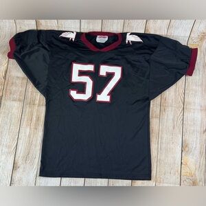 Vintage Johnny Mac’s Football Jersey Black & Maroon Falcon Logo Size Large #57